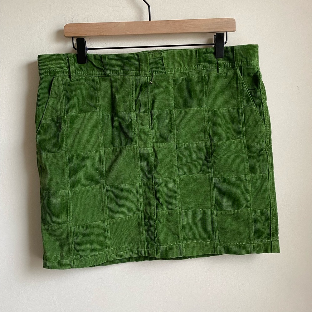 Womens Ann Taylor Soft Cotton Green Patchwork Skirt sz 10